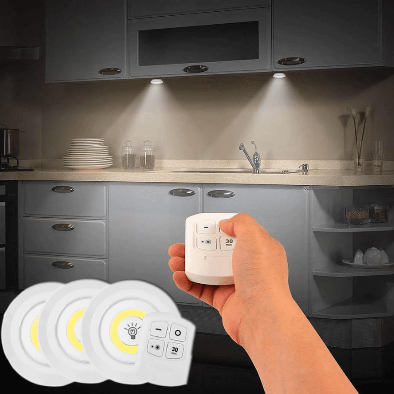 TM IluminaGO - Kit de 3 focos LED inalámbricos con mando a distancia