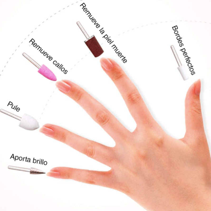 NailMaster Pro™ kit eléctrico manicura/pedicura 5 en 1