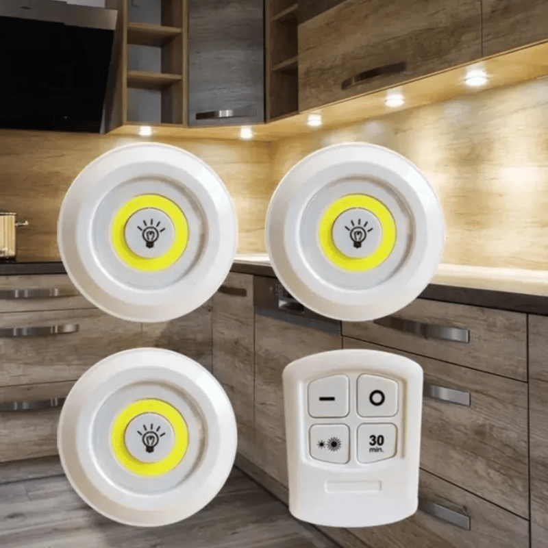 TM IluminaGO - Kit de 3 focos LED inalámbricos con mando a distancia