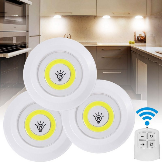 TM IluminaGO - Kit de 3 focos LED inalámbricos con mando a distancia