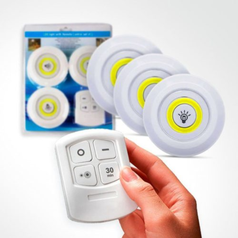 TM IluminaGO - Kit de 3 focos LED inalámbricos con mando a distancia