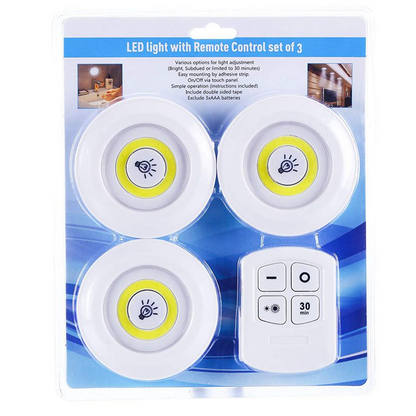 TM IluminaGO - Kit de 3 focos LED inalámbricos con mando a distancia