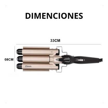 RizoFlash™ - Rizador, ondulador de 3 frizos